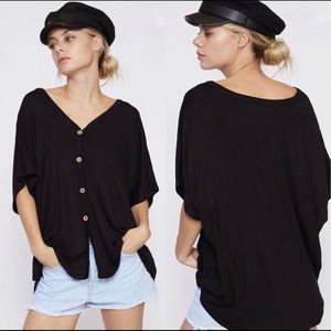 Bellanblue Tops - VAL Softest Button Down Top - BLACK Bellanblue Tops - VAL Softest Button Down Top - BLACK